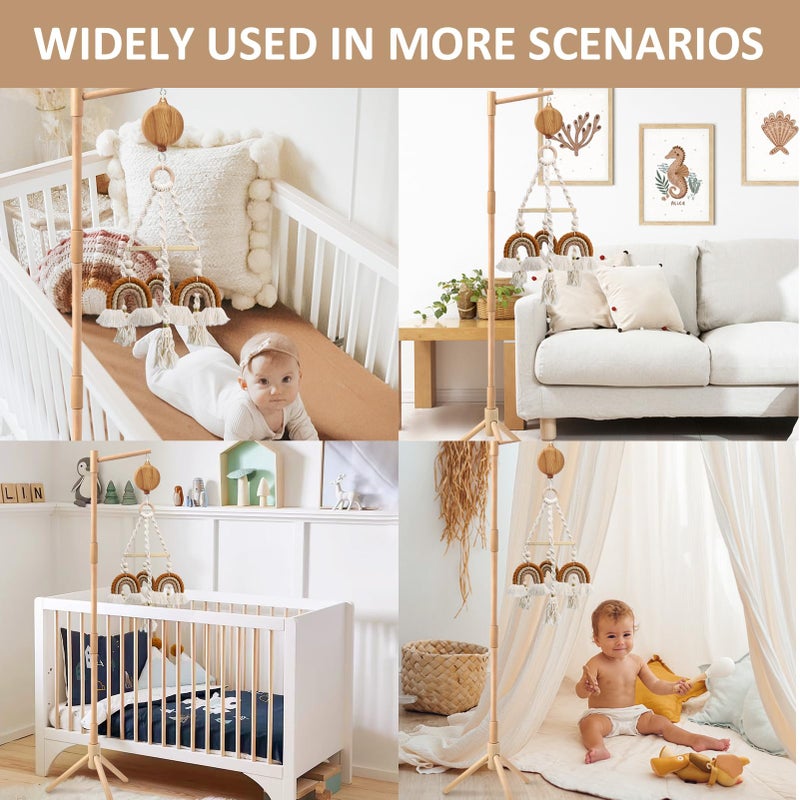 JILPAK Floor-Standing Crib Mobile Arm with Music Box - 65 Inch Wooden Mobile Arm for Crib - Crib Mobile Motor - Volume Control - 35 Lullabies - Wooden Nursery Decor - Baby Mobile Hanger - Image 5